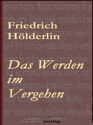 cover image of Das Werden im Vergehen